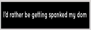 I'd rather be getting spanked by my dom - bumper sticker