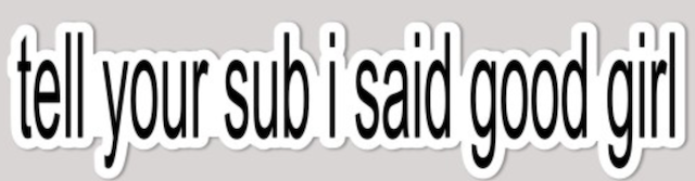 "tell your sub/dom i said" stickers