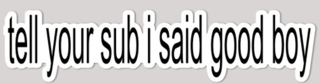 "tell your sub/dom i said" stickers