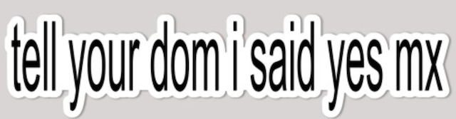 "tell your sub/dom i said" stickers